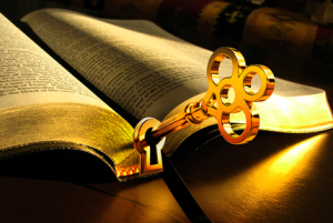 bible and key